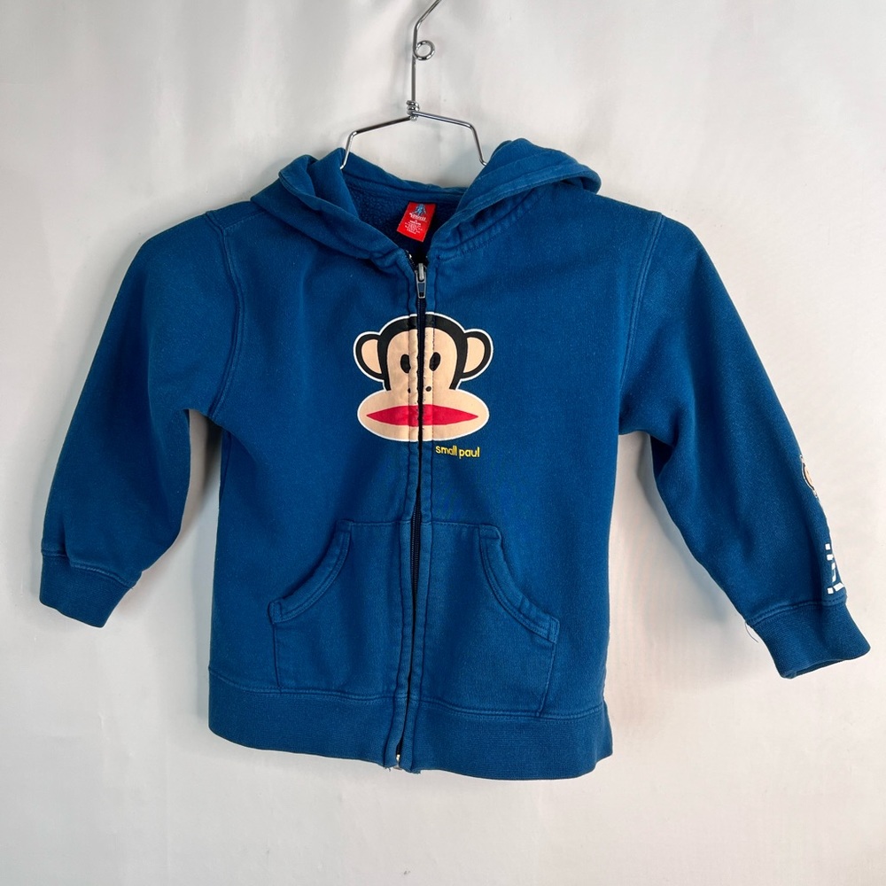Small Paul by Paul Frank Blue Zip Up Sweatshirt Size 4